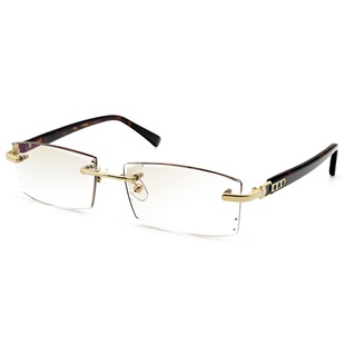 无框有色老花镜男款钻石切边茶色时尚年轻远视无边框老光远视眼镜