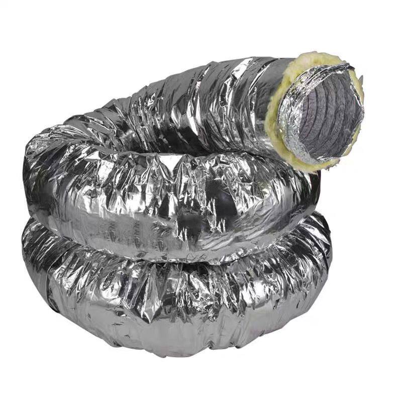 300mm铝箔夹筋保温软管中央空调专用通风管伸缩管钢丝保温软管