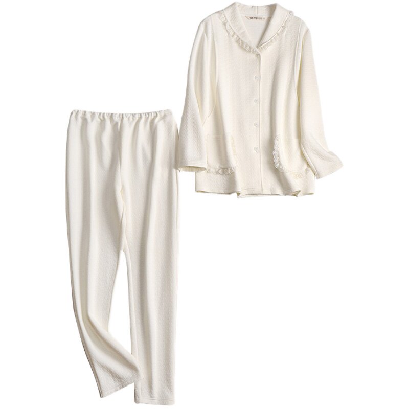 加厚家居服秋冬孕妇睡衣