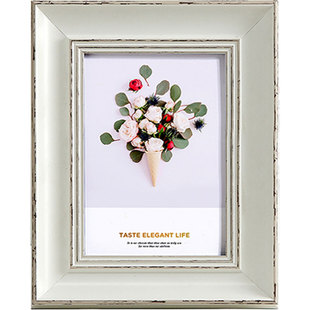 相框摆台8寸7寸6寸10定制4K8开创意美式做旧画框儿童相片相架复古