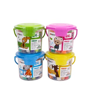 晨光AKE04005彩色橡皮泥24色彩泥 手提筒装文具DIY手工材料带模具