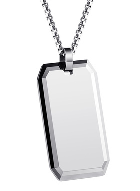 钨金军牌吊坠名字吊坠男项链刻字