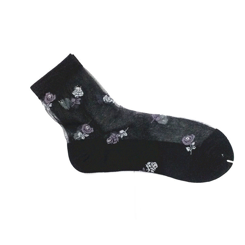 袜子女性感花朵防滑水晶丝袜新品