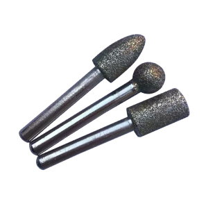 金刚石磨头 电镀金刚砂磨头 电磨头原石去皮磨棒 圆柱形粗砂柄6mm