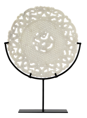 镂空软装摆件玉璧样板房玉新中式