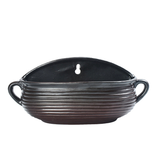 壁挂花盆免打孔陶瓷创意阳台吊兰绿萝悬挂式多肉花盆墙壁装饰花器