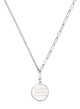 抖音韩国复古字母圆牌钛钢锁骨链