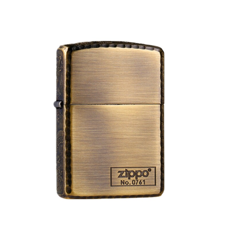 打火机zippo正版原装正品 限量版仿古铜三面侧雕刻 三面盘龙波纹