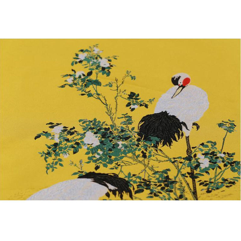 【JX提花面料】高档色织提花时装面料高精密复古仙鹤旗袍连衣裙料