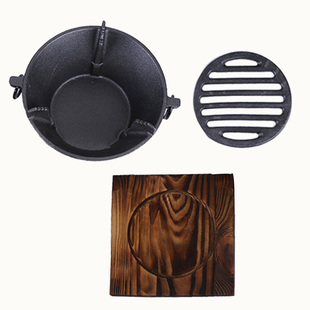 铸铁火炭炉生铁小火炉酒精炉小火锅日式酒精炉烤肉盘铸铁炭炉大号