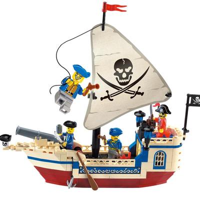 经典造型海盗船拼装积木