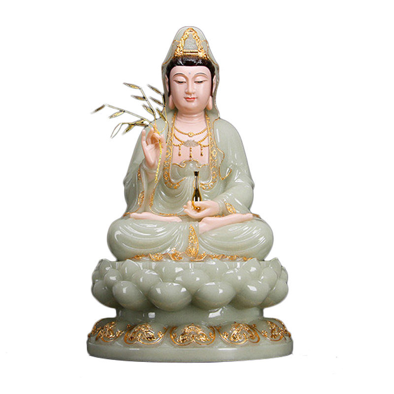 汉白玉娑婆三圣供奉菩萨观音佛像