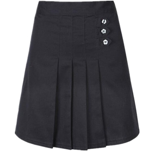 伊顿纪德校服女童半身裙学生前裙后裤三粒扣百褶裙裤薄款09Q208