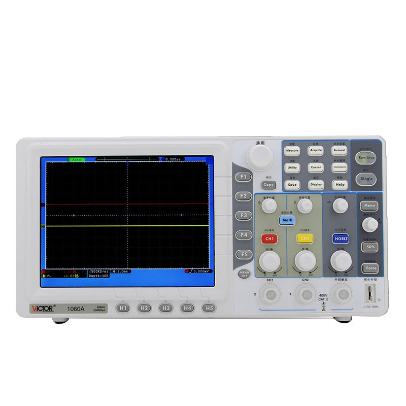 胜利仪器数字存储示波器带宽60M双通道示波器LED彩色屏VC1060A