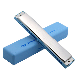 正品天鹅24孔复音口琴初学者孩子儿童女孩升降# D E F G A B C 调