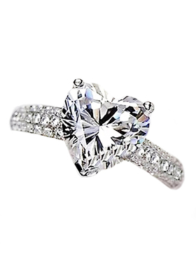 心形钻戒仿真钻石戒指裸钻18K金