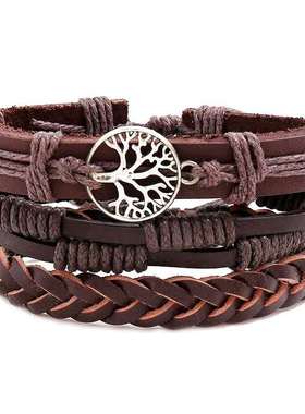 ins男士朋克编织手绳女手工编制