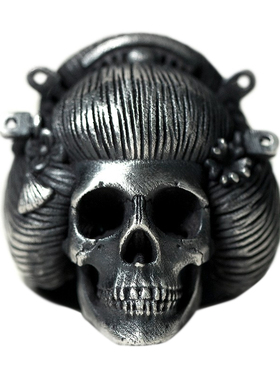 原创手工银饰戒指百搭骷髅