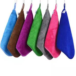 双面复合包边加厚吸水不掉毛抹布厨房清洁巾混色6条装欢迎选购