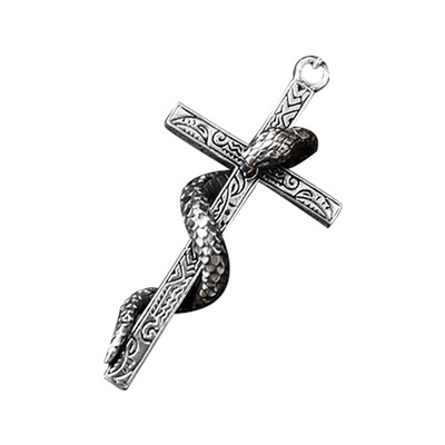 纯银十字架项链复古朋克风吊坠