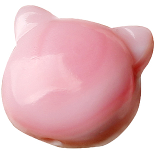 保真精品女王贝胭脂螺雕刻猫头背云雕件挂坠非粉压DIY手链配饰