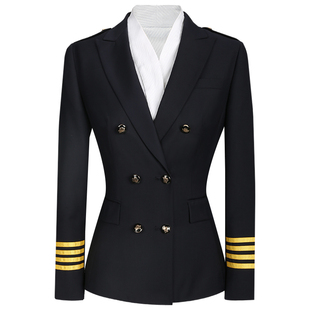 航空机长飞行员空姐制服女空军高端职业套装乘务员面试工作服定做