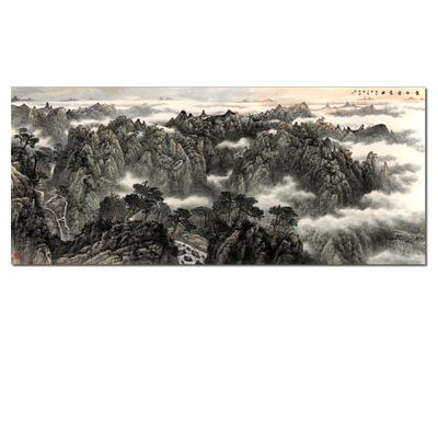 黄山仿古风成品书法高清宣纸国画