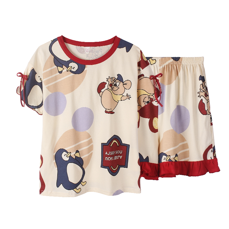 【雅模派对】夏季纯棉薄款短袖睡衣