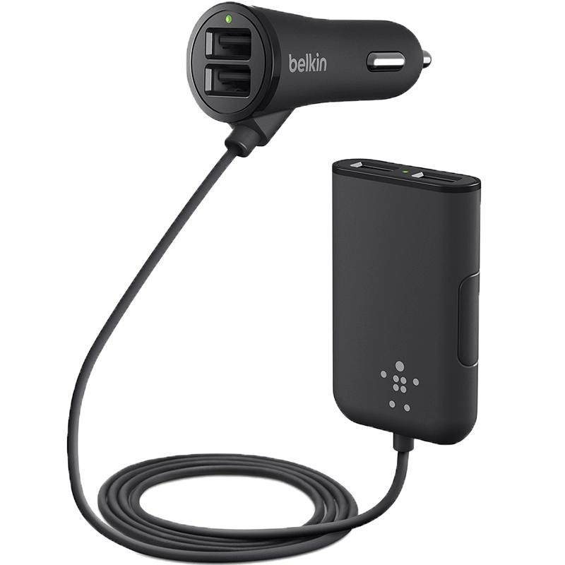 Belkin/贝尔金车载充电器点烟器一拖四多功能USB手机车充汽车7.2A