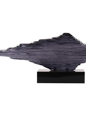 由居新中式风树脂大理石会所假山