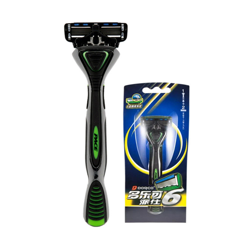 DORCO/多乐可手动剃须刀6层进口刀片1刀架2刀头递须刀 胡子刀套装