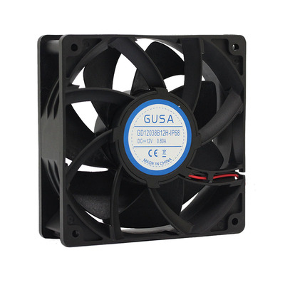GUSA12厘米工业加湿机风扇 12038直流防水风机 防潮防尘喷雾IP68