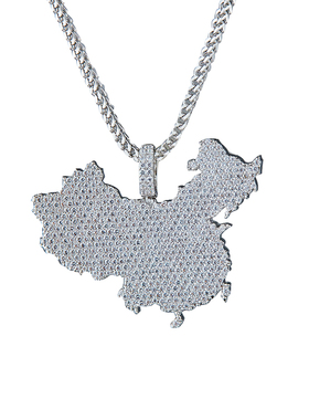 中国地图MapOfChina吊坠项链男