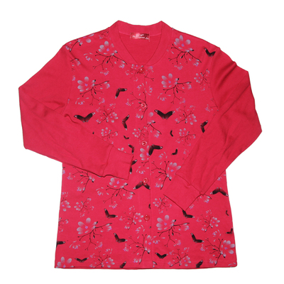 全棉开胸打底衫对襟奶奶装