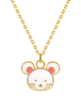 thisness生肖鼠纯银镀金萌鼠项链