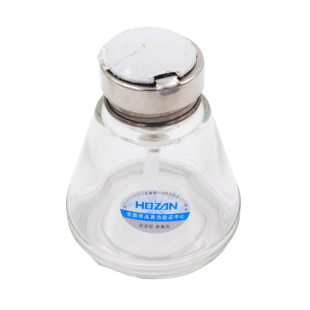 按压式防喷酒精瓶 金属头 玻璃酒精瓶 防腐蚀 透明酒精瓶 220ML