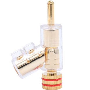 免焊纯铜镀金镀铑香蕉头 喇叭音响音箱线插头WBT可锁式枪型香蕉头