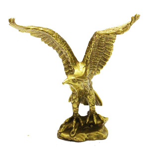 黄铜大展宏图老鹰摆件招聚工艺品办公室摆设家居饰品礼物铜鹰财