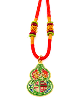 烤蓝古风平安扣貔貅镀金项链绳