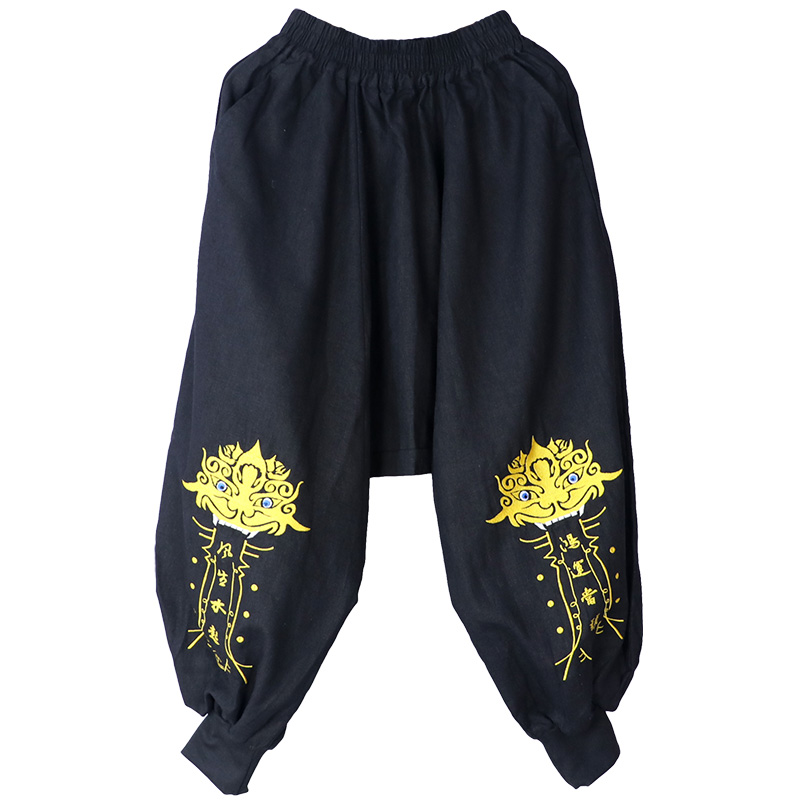 春秋新中国风男装宽松垮裤国潮嘻哈个性萝卜裤复古刺绣哈伦裤男裤