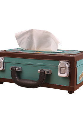 美式风手工铁艺货柜造型纸巾盒