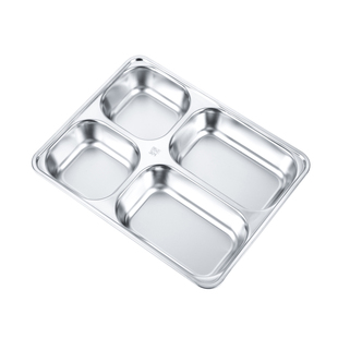 304不锈钢快餐盘 餐盘分格不锈钢饭盘成人家用商用分儿童餐盘餐具