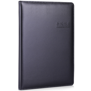 得力会议记录本办公皮面本商务记事本简约工作笔记本子加厚企业公司开会男女通用A5/B5大号/小号7949/7950