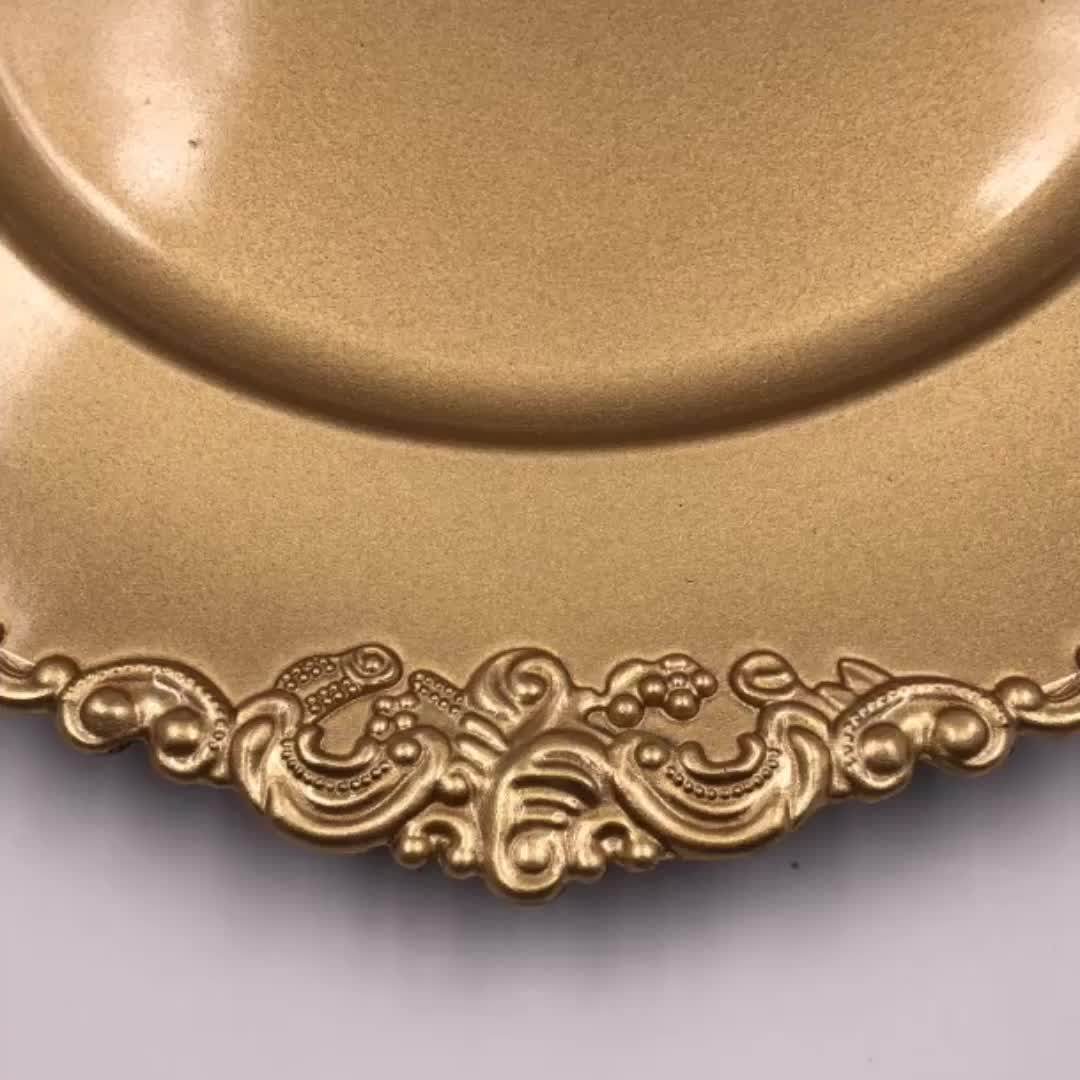 Hot Sale Cheap Emboss Gold Polypropylene Charger Plates Wholesale Buy