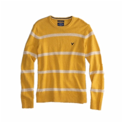 美国鹰羊毛混纺圆领针织毛线衣