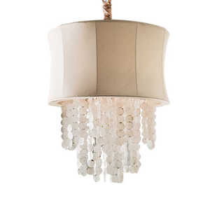 SY浪漫别致天然贝壳吊灯布罩北简欧法式现代复式楼梯房间卧室灯