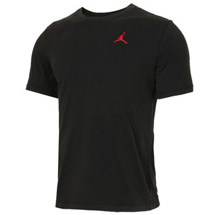 AIR JORDAN飞人扣篮剪影AJ做旧复古运动男休闲短袖T恤AQ3735-010