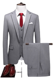 长期做货男士职业大码西服三件套17个纯色外贸跨境711-灰色p180，男装西服，星座1616