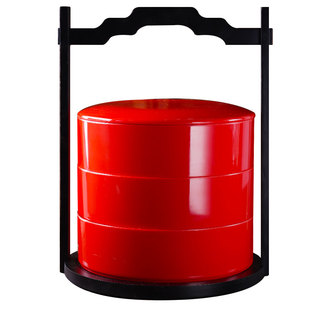 酒店创意中式提盒餐具特色烤鸭盘套装三层大红点心盘下午茶点心盘