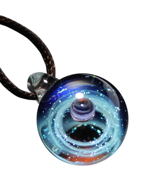 宇宙琉璃吊坠星空玻璃球梦幻项链星系款吊坠生日礼物时尚毛衣链女